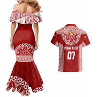 Personalised Tonga Rugby Couples Matching Mermaid Dress And Hawaiian Shirt Ikale Tahi Champions World Cup 2023 LT7 - Polynesian Pride