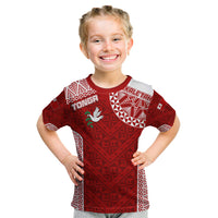 Personalised Tonga Rugby Kid T Shirt Ikale Tahi Champions World Cup 2023 LT7 Red - Polynesian Pride