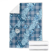 Blue Palaka Hawaii Cowboy Christmas Blanket Paniolo Mix Maile Lei - Polynesian Pride