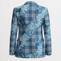 Blue Palaka Hawaii Cowboy Christmas Blazer Paniolo Mix Maile Lei - Polynesian Pride