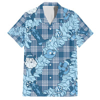 Blue Palaka Hawaii Cowboy Christmas Family Matching Short Sleeve Bodycon Dress and Hawaiian Shirt Paniolo Mix Maile Lei LT7 Dad's Shirt - Short Sleeve Blue - Polynesian Pride