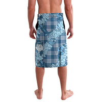 Blue Palaka Hawaii Cowboy Christmas Lavalava Paniolo Mix Maile Lei - Polynesian Pride