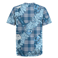 Blue Palaka Hawaii Cowboy Christmas Rugby Jersey Paniolo Mix Maile Lei - Polynesian Pride