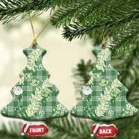 Green Palaka Hawaii Cowboy Christmas Ceramic Ornament Paniolo Mix Maile Lei LT7 Christmas Tree Green - Polynesian Pride