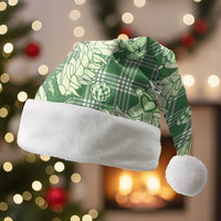 Green Palaka Hawaii Cowboy Christmas Santa Hat Paniolo Mix Maile Lei LT7 Without Fur Green - Polynesian Pride