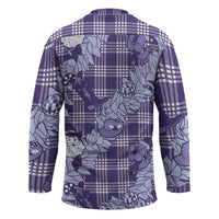 Purple Palaka Hawaii Cowboy Christmas Hockey Jersey Paniolo Mix Maile Lei - Polynesian Pride