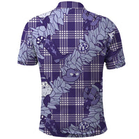 Purple Palaka Hawaii Cowboy Christmas Polo Shirt Paniolo Mix Maile Lei - Polynesian Pride