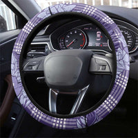 Purple Palaka Hawaii Cowboy Christmas Steering Wheel Cover Paniolo Mix Maile Lei LT7 - Polynesian Pride