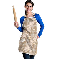 Khaki Palaka Hawaii Cowboy Christmas Apron Paniolo Mix Maile Lei LT7 - Polynesian Pride