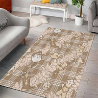 Khaki Palaka Hawaii Cowboy Christmas Area Rug Paniolo Mix Maile Lei LT7 - Polynesian Pride