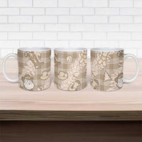 Khaki Palaka Hawaii Cowboy Christmas Ceramic Mug Paniolo Mix Maile Lei - Polynesian Pride