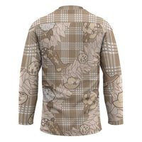 Khaki Palaka Hawaii Cowboy Christmas Hockey Jersey Paniolo Mix Maile Lei - Polynesian Pride