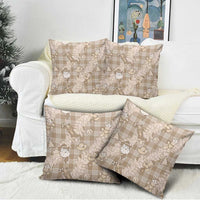Khaki Palaka Hawaii Cowboy Christmas Pillow Cover Paniolo Mix Maile Lei - Polynesian Pride