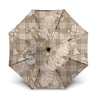 Khaki Palaka Hawaii Cowboy Christmas Umbrella Paniolo Mix Maile Lei LT7 One Size Folded 11.42 inch Opened Diameter 37.4 inch Beige - Polynesian Pride