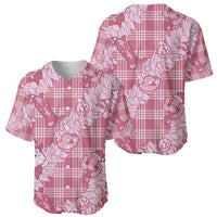 Pink Palaka Hawaii Cowboy Christmas Baseball Jersey Paniolo Mix Maile Lei LT7 - Polynesian Pride
