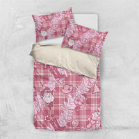 Pink Palaka Hawaii Cowboy Christmas Bedding Set Paniolo Mix Maile Lei - Polynesian Pride