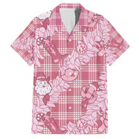 Pink Palaka Hawaii Cowboy Christmas Family Matching Off The Shoulder Long Sleeve Dress and Hawaiian Shirt Paniolo Mix Maile Lei LT7 Dad's Shirt - Short Sleeve Pink - Polynesian Pride