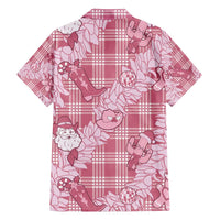 Pink Palaka Hawaii Cowboy Christmas Family Matching Off The Shoulder Long Sleeve Dress and Hawaiian Shirt Paniolo Mix Maile Lei LT7 - Polynesian Pride