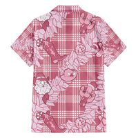 Pink Palaka Hawaii Cowboy Christmas Family Matching Off Shoulder Maxi Dress and Hawaiian Shirt Paniolo Mix Maile Lei LT7 - Polynesian Pride