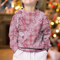 Pink Palaka Hawaii Cowboy Christmas Kid Ugly Christmas Sweater Paniolo Mix Maile Lei LT7 - Polynesian Pride