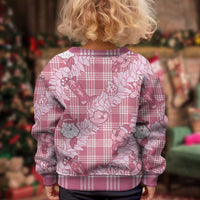 Pink Palaka Hawaii Cowboy Christmas Kid Ugly Christmas Sweater Paniolo Mix Maile Lei LT7 - Polynesian Pride