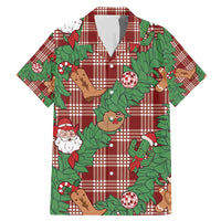 Red Palaka Hawaii Cowboy Christmas Family Matching Mermaid Dress and Hawaiian Shirt Paniolo Mix Maile Lei LT7 Dad's Shirt - Short Sleeve Red - Polynesian Pride