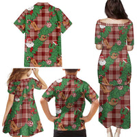 Red Palaka Hawaii Cowboy Christmas Family Matching Puletasi and Hawaiian Shirt Paniolo Mix Maile Lei LT7 - Polynesian Pride
