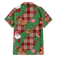 Red Palaka Hawaii Cowboy Christmas Family Matching Summer Maxi Dress and Hawaiian Shirt Paniolo Mix Maile Lei LT7 - Polynesian Pride
