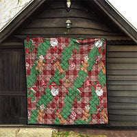 Red Palaka Hawaii Cowboy Christmas Quilt Paniolo Mix Maile Lei - Polynesian Pride