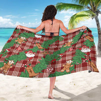 Red Palaka Hawaii Cowboy Christmas Sarong Paniolo Mix Maile Lei - Polynesian Pride