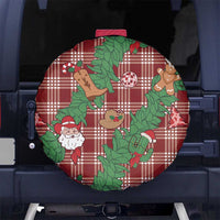 Red Palaka Hawaii Cowboy Christmas Spare Tire Cover Paniolo Mix Maile Lei - Polynesian Pride
