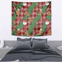 Red Palaka Hawaii Cowboy Christmas Tapestry Paniolo Mix Maile Lei - Polynesian Pride