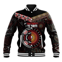 Aotearoa and Australia Indigenous Baseball Jacket Stand Together For Te Tiriti
