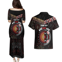 Aotearoa and Australia Indigenous Couples Matching Puletasi and Hawaiian Shirt Stand Together For Te Tiriti