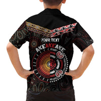 Aotearoa and Australia Indigenous Family Matching Off The Shoulder Long Sleeve Dress and Hawaiian Shirt Stand Together For Te Tiriti LT7 - Polynesian Pride