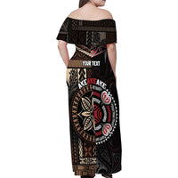 Aotearoa and Samoa Together For Te Tiriti Family Matching Off Shoulder Maxi Dress and Hawaiian Shirt Kowhaiwhai Mix Siapo LT7 - Polynesian Pride