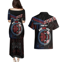Aotearoa and Samoa Together For Te Tiriti Couples Matching Puletasi and Hawaiian Shirt Kowhaiwhai Mix Siapo - Flag Color LT7 - Polynesian Pride
