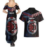 Aotearoa and Samoa Together For Te Tiriti Couples Matching Summer Maxi Dress and Hawaiian Shirt Kowhaiwhai Mix Siapo - Flag Color LT7 - Polynesian Pride