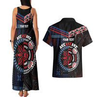 Aotearoa and Samoa Together For Te Tiriti Couples Matching Tank Maxi Dress and Hawaiian Shirt Kowhaiwhai Mix Siapo - Flag Color LT7 - Polynesian Pride