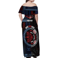 Aotearoa and Samoa Together For Te Tiriti Family Matching Off Shoulder Maxi Dress and Hawaiian Shirt Kowhaiwhai Mix Siapo - Flag Color LT7 - Polynesian Pride