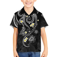 Polynesia Tribal Family Matching Off The Shoulder Long Sleeve Dress and Hawaiian Shirt Tentacles Plumeria LT7 - Polynesian Pride