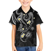 Polynesia Tribal Family Matching Summer Maxi Dress and Hawaiian Shirt Tentacles Plumeria