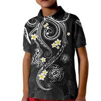 Polynesia Tribal Kid Polo Shirt Tentacles Plumeria