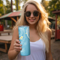 Polynesia Tribal Skinny Tumbler Turquoise Plumeria Tentacles LT7 - Polynesian Pride