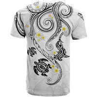 Polynesia Tribal T Shirt White Plumeria Tentacles