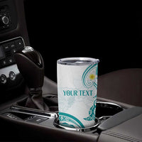 Polynesia Tribal Tumbler Cup Teal Plumeria Tentacles