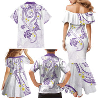 Polynesia Tribal Family Matching Mermaid Dress and Hawaiian Shirt Lilac Plumeria Tentacles LT7 - Polynesian Pride