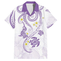 Polynesia Tribal Family Matching Puletasi and Hawaiian Shirt Lilac Plumeria Tentacles