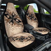 Bula Fiji Plumeria Tagimoucia Salusalu Beige Car Seat Cover Kaiviti Masi LT7 One Size Beige - Polynesian Pride