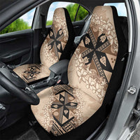 Bula Fiji Plumeria Tagimoucia Salusalu Beige Car Seat Cover Kaiviti Masi LT7 - Polynesian Pride